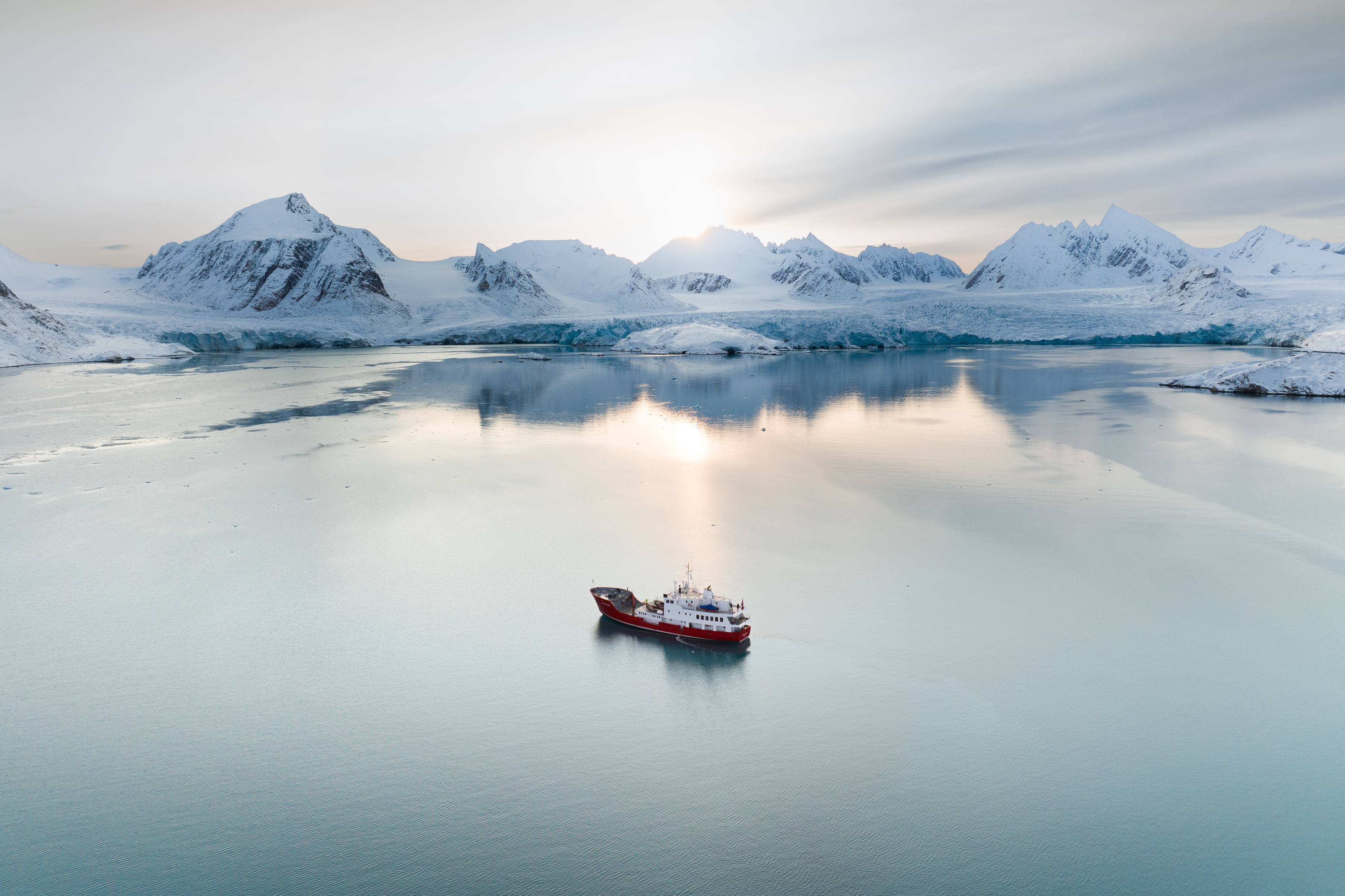 Vikingfjord ship in Svalbard landscape Secret Atlas